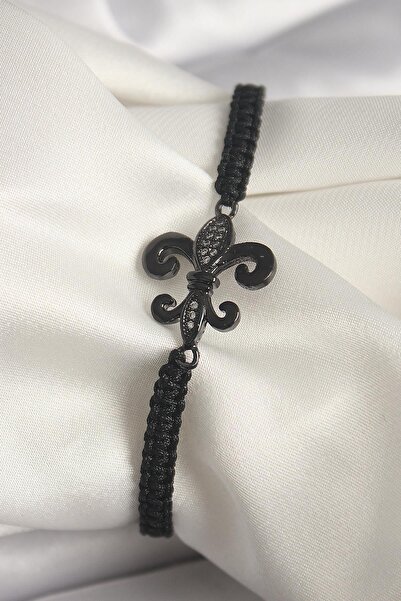 Inure Jewelry سوار نسائي من النحاس الأصفر مرصع بحجر الزركون الأسود على شكل زه...