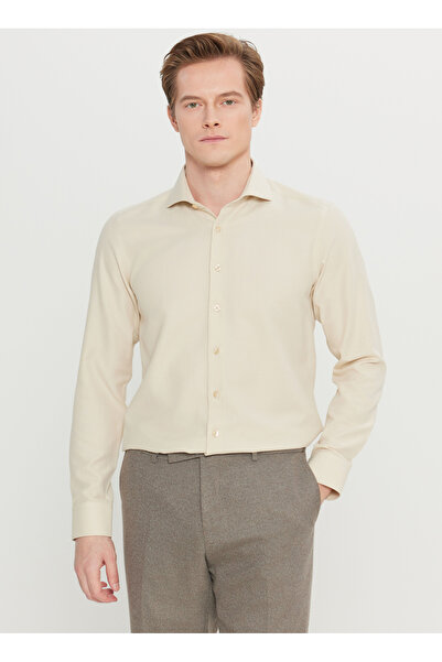 ALTINYILDIZ CLASSICS Tailored Fit İtalyan Yaka Bej Erkek Gömlek ACE020261606_BEJ