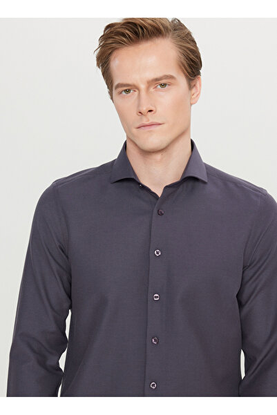 ALTINYILDIZ CLASSICS Tailored Fit İtalyan Yaka Antrasit Erkek Gömlek ACE020261606_ATR