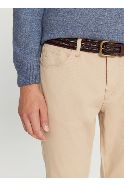 ALTINYILDIZ CLASSICS Normal Waist Normal Leg Slim Fit Beige Men's Trousers ACE001261455_BEJ