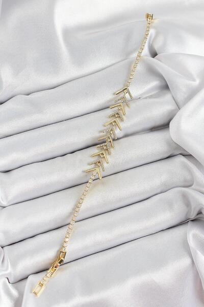 Inure Jewelry Brass Gold Color Zircon Stone Fish Scale Women's Bracelet