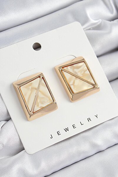 Inure Jewelry أقراط نسائية من النحاس على شكل مثلث مقطوعة بشكل مربع ومفصلة بال...