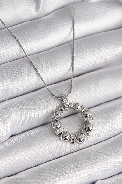 Inure Jewelry 316L الصلب الفضة اللون سلسلة الزركون حجر مفصلة منحني حلقة نموذج قلادة المرأة