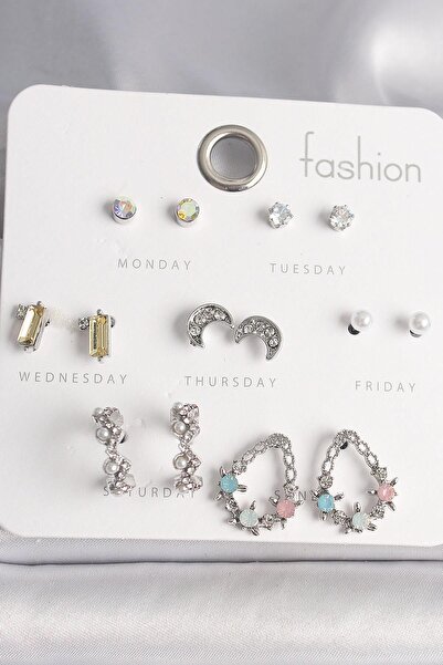 Inure Jewelry النحاس الفضة اللون الملونة الزركون حجر هوب قطرة الشكل الهلال ال...