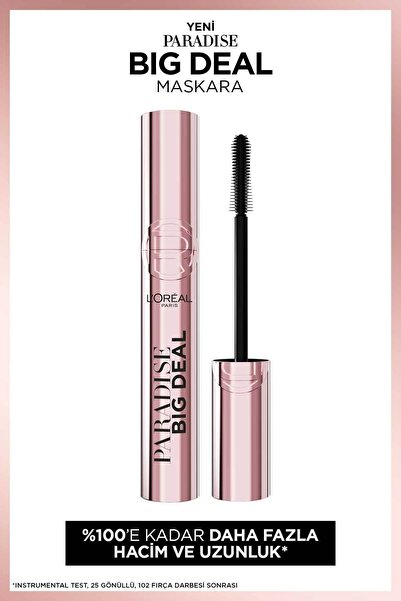 L'Oreal Paris Paradise Big Deal Hacim ve Uzunluk Etkisi Veren Siyah Maskara 9...