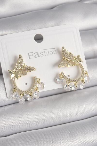 Inure Jewelry النحاس الذهب اللون الزركون حجر استرخى التفاصيل فراشة نموذج الأق...