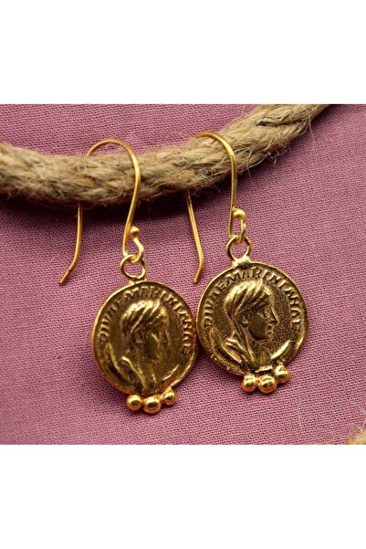 alpsilverart 925 Ayar Gümüş Yunan Dönemi Sikke Motifli Küpe | El Yapımı Antik Vintage Kadın Takı