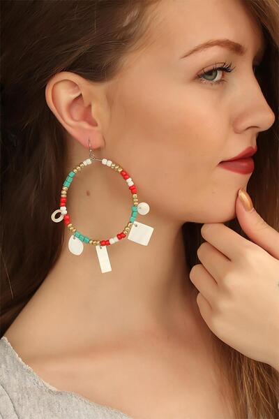 Inure Jewelry Beaded Hoop Earrings Daily Wear