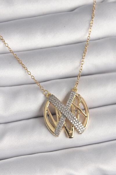 Inure Jewelry 316L الصلب الذهب اللون الزركون حجر خمر نموذج قلادة المرأة