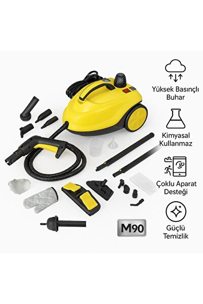 M90 Çok Fonksiyonlu Profesyonel 2000W Yüksek Sıcaklık Buharlı Temizleyici Halı, Koltuk, Araç ve Mutfak