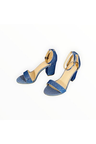 Star collections Women's Heeled Sandals Star Collection X Rita Ora, Lurex and Blue Diamonds, Size 38 EU