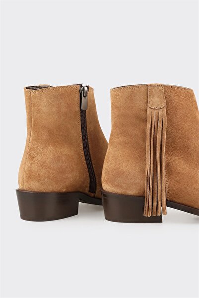 Elle Shoes Taba Deri Kadın Klasik Bot