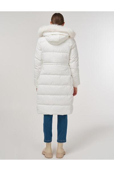 Kayra Hotfix με τύπωμα Anorak Παλτό Οπτικά Λευκό