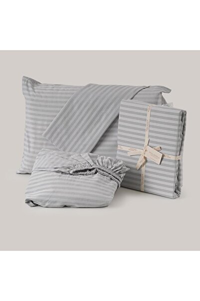 Velmora Sleep Gri Pamuk Saten Nevresim Tek Kişilik