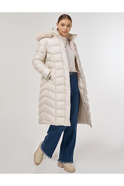 Kayra Logo Detailed Anorak Coat Stone