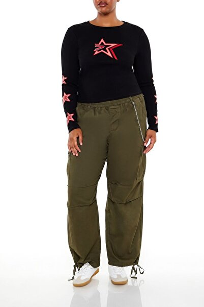 Forever 21 Plus Size Twill Kargo Pantolon