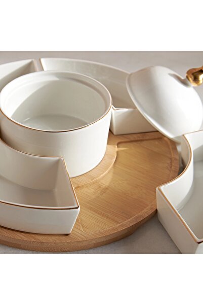 Generic Evren 5-Piece Serving Bowl and Tray Set