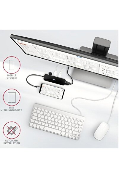 Axagon Hub USB HMC-HCR3A, USB-C Cable