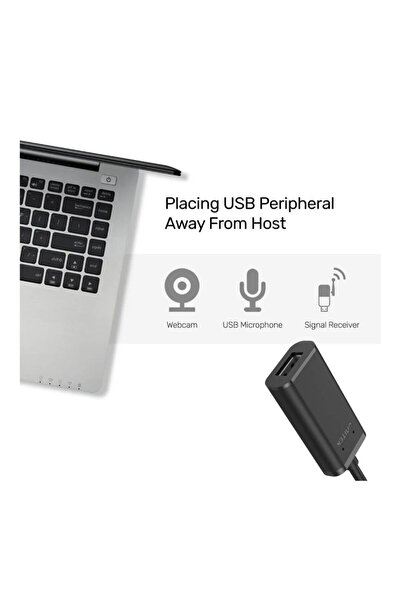 Unitek كابل تمديد USB 2.0 نشط بطول 5 أمتار - سرعة 480 ميجابت في الثانية، توصيل وتشغيل، أسود | Y-277