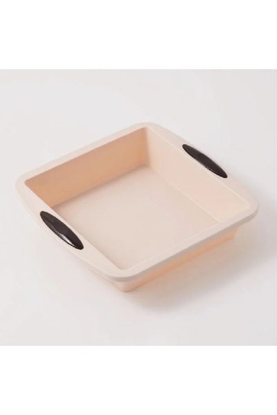 Alberto قالب خبز سيليكون مربع 8 بوصة 30.5 × 25.5 × 6.5 سم، بيج