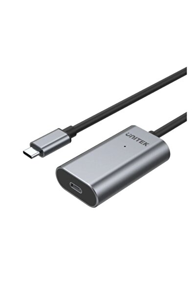 Unitek كابل تمديد USB-C النشط بطول 5 أمتار - 5 جيجابايت في الثانية، توصيل وتشغيل، رمادي | U305A