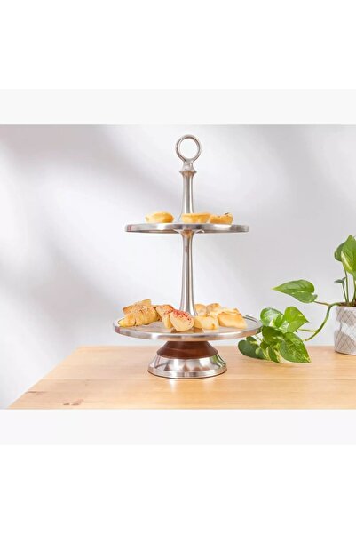 Generic Leaf Two-Tier Cake Stand - 22 cm