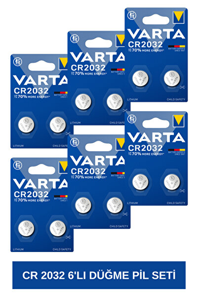Varta Cr 2032 Lityum Düğme Pil 6'Lı Set