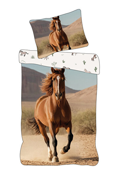 Animals Cal Mustang husa de pat 140×200cm, 70×90 cm