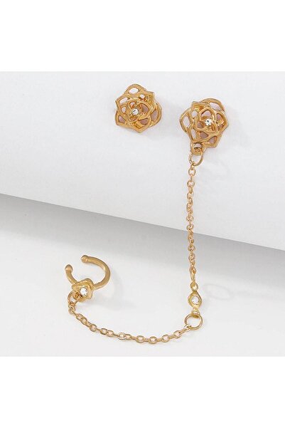 Pursehuit Χρυσά σκουλαρίκια, με αλυσίδα και πέτρες, Sadie C1