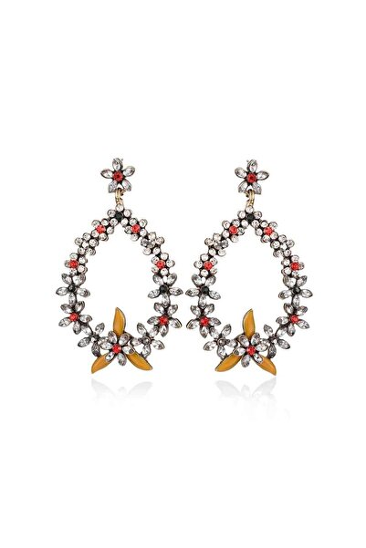 Pursehuit Earrings with flowers and stones, Mayliz C1