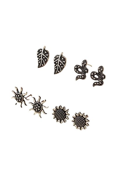 Pursehuit Σετ σκουλαρίκια σε ασημί χρώμα, Maluna C8