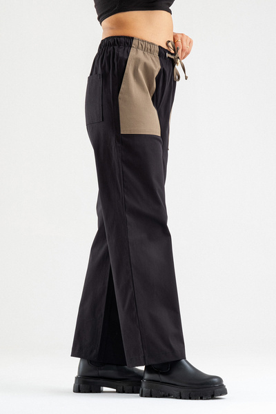 Bold & Young Pantaloni din bumbac lycra cu patru buzunare, cu talie elastică pentru femei