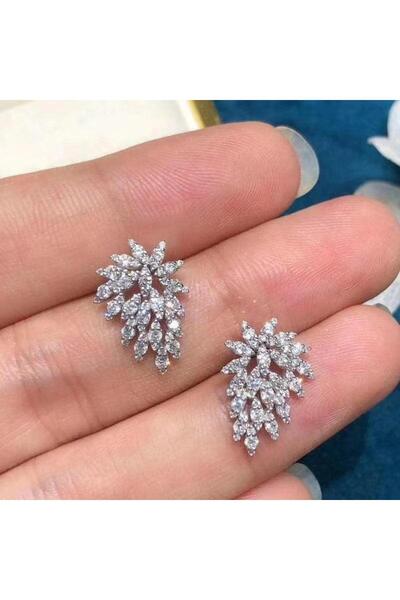 Pursehuit Cercei de culoare argintie cu pietre de zirconiu, Parley C8