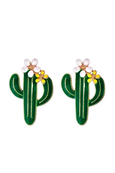 Pursehuit Cercei verzi, formă de cactus, cu flori, Athina C2