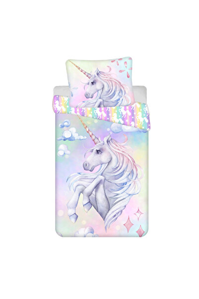 UNICORN Pastel Rainbow set de lenjerie de pat 140×200cm, 70×90 cm