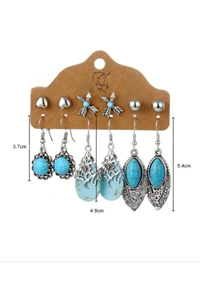 Yaratıcı sanatlar atölyesi 6 Çift Zarif Yüksek Kalite El yapımı Etnik Küpe Seti