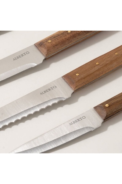 Alberto 7Pcs Wooden Knife Block Set