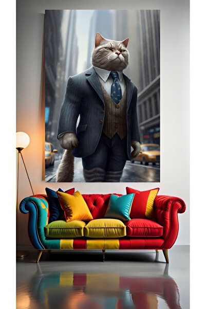 özkacar TABLOU CANVASĂ BUSINESS CAT V1 Acasă Perete Salon Salon de înfrumuseț...