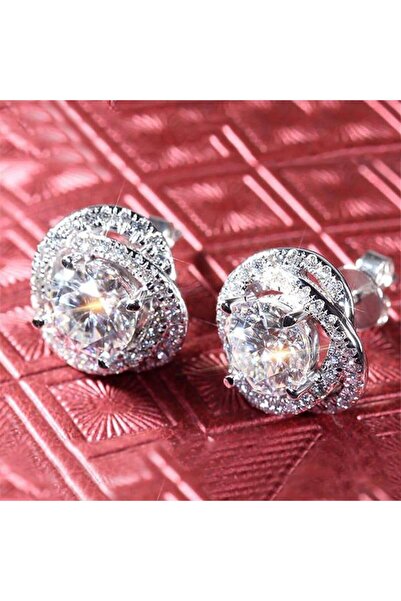 Pursehuit Cercei spiralați cu zirconiu, culoare argintie, Kasandra C8