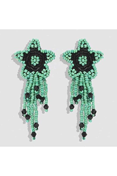 Pursehuit Σκουλαρίκια με πράσινες χάντρες, Lisabell C1