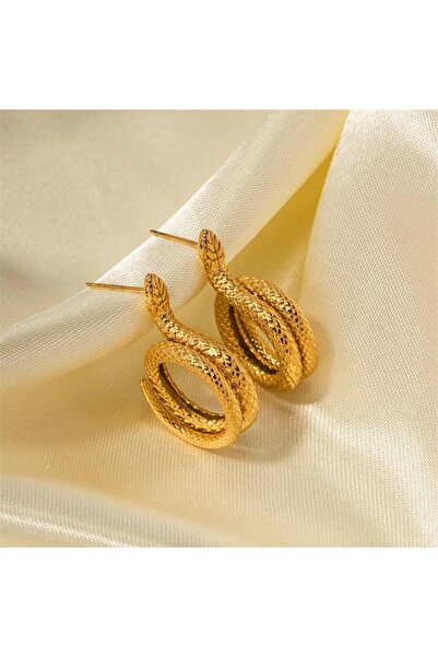 Pursehuit Cercei aurii, oțel inoxidabil, formă de șarpe, suflați cu aur de 18...