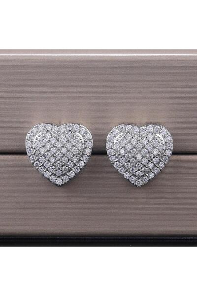 Pursehuit Cercei argintii, formă de inimă, cu pietre de zirconiu, Noreen C5