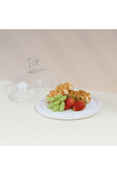 Generic Leaf Domed Cake Stand - 18 cm
