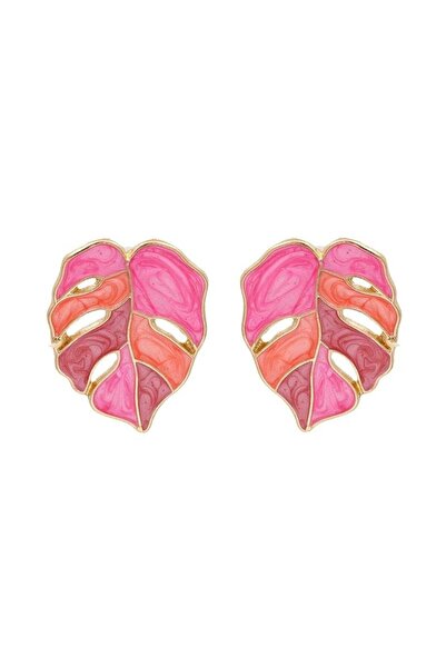 Pursehuit Cercei roz, forma frunze de Monstera, Augusta C7