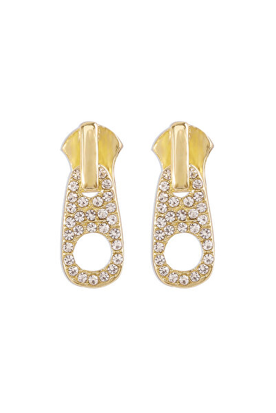 Pursehuit Cercei aurii, formă de fermoar, cu pietre, Dafina C1