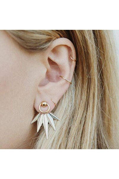 Pursehuit Set de cercei aurii, cu frunze, Thamara C7