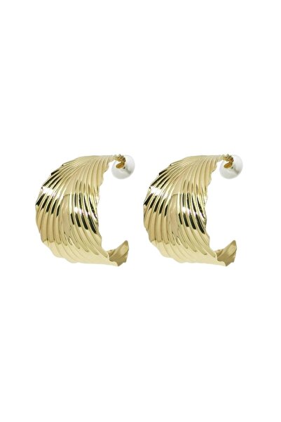 Pursehuit Gold-colored earrings, leaf shape, Margun C1