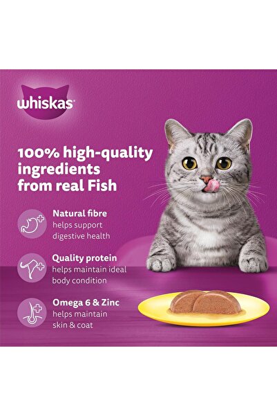 Whiskas Wet Cat Food, Tuna in Jelly, 12 x 80g (Adult Cats)