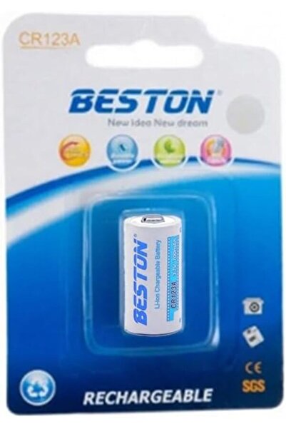Beston بطارية CR123A قابلة لإعادة الشحن ليثيوم أيون 3.7 فولت 700 مللي أمبير ف...