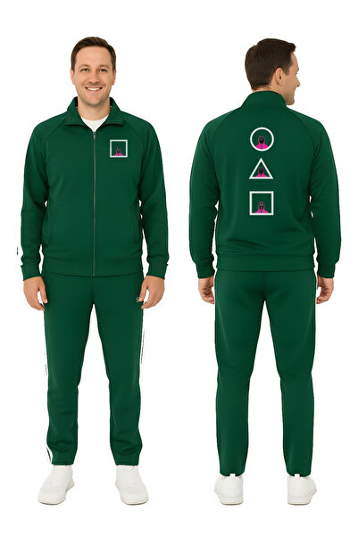 PENTHİLUS Unisex tracksuit with geometric print trousers, long sleeves and full zip